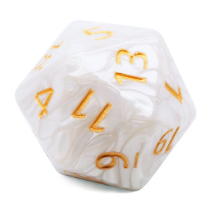 20 Sided Dnd Dice D20 Giant Polyhedral Dice 55Mm Titan Large Pearl Color D20 Dice 20 Sided Cube Dd Dice Set For Dungeons And Dr