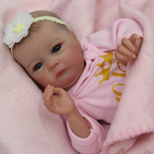 Wooroy Realistic Reborn Baby Dolls 16 Inch Lifelike Newborn Preemie Baby Dolls Girl Handmade Real Life Baby Dolls Soft Cloth B