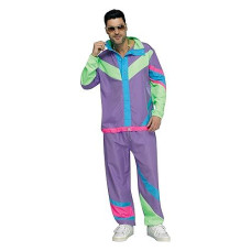 Fun World Hip 80'S Tracksuit Adult Costume, One Size Fits Most