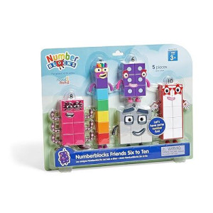 Hand2Mind Numberblocks Friends Six To Ten Figures, Cartoon Action Figure Set, Toy Figures, Play Figure Playsets, Small Figurines For Kids, Number Toys, Math Toys For Kids 3-5, Birthday Gifts For Kids