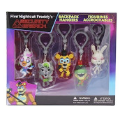Just Toys Llc Five Nights At Freddy'S Backpack Hangers (Five Nights At Freddy'S Security Breach Backpack Hangers S1 Collector'S Box)