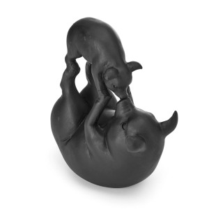 Elements 512X295X591 Inch Mother And Baby Pig Resin Tabletop Decor Black