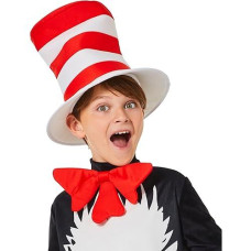 Inspirit Designs Dr. Seuss Kids Cat In The Hat Top Hat | Officially Licensed | Kids Costume Accessories