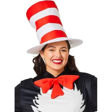 Inspirit Designs Dr. Seuss Adult Cat In The Hat Top Hat | Officially Licensed | Adult Costume Accessories