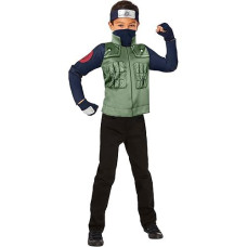 Inspirit Designs Naruto Shippuden Kids Kakashi Costume Kit | Officially Licensed | Anime Costume | Cosplay Costume | Ninja Costume, Xl