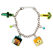 Luv Her 7 Minecraft Bracelet With Metal Charms Minecraft Ages 3