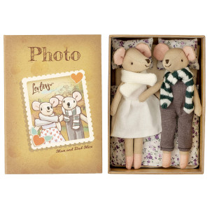 Levlovs Christmas Mouse In A Box Parents Mice In Photoalbum Parents Mice In Matchbox Linen Doll Swedish Mouse Doll