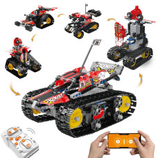 Oueyes 5 In 1 Stem Remote Control Car 410Pcs Building Kits Racing Robot Toys Set Stem Projects Thanksgiving Christmat Birthday G