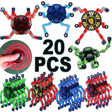 20Pcs Fingertip Gyro Toy Funny Sensory Fidget Toys Twister Fingertip Stress Relief Gyro Toy Finger Hand Spinner Fingertip Spinne