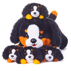 Earthsound Bernese Mountain Dog Mom And Baby Stuffed Animal Mommy Plush Toy 17 Small Mama Soft Toy Gift For Kid Girls Age 4 5