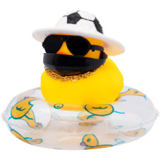 Wonuu Car Duck Rubber Duck Car Ornaments Duck Car Dashboard Decorations With Cute Headband Swim Ring Necklace Sunglasses Asocc