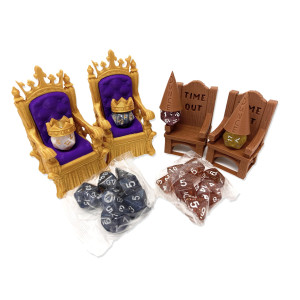 Munnygrubbers Dice Jail Cage Time Out Chair Dunce Hat Chair Of Shame Crit Crown Lucky Throne 2X Random 7Pc D20 Di