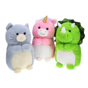 Treasure Cove K1843813 13Inch Chubby Animal Plush Assortment Round Stuffed Animal Toys Gifts For Kids Assorted