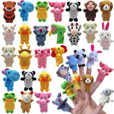 24 Pcs Finger Puppets Set Mini Stuffed Animals Finger Puppet Toys For Storytelling Playing Teaching Shows Playtime Schools Birth