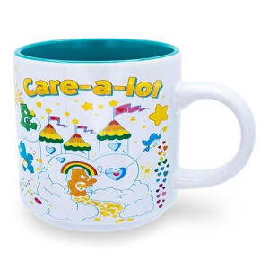 Care Bears "Care-A-Lot" Allover Icons Ceramic Coffee Mug | Coffee Cup For Cocoa, Tea, Beverages | Holds 13 Ounces