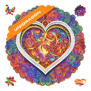 Unidragon Original Wooden Puzzle Mandala Conscious Love Royal Size 177 X 177 In 45 X 45 Cm Puzzle For Adults And Kids Brain