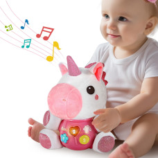 Iplay Ilearn Baby Unicorn Musical Toys Newborn Girls Soft Plush Stuffed Animal Infant Light Music Set 1St Birthday Shower Gi