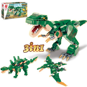 Qman 3 In 1 Dinosaur Toy Building Blocks For Boys 612 Years Old Stem Jurassic Dinosaur Building Educational Toy Build Trex P