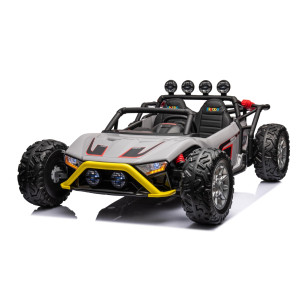 24V Freddo Monster 2 Seater Rideon For Kids With Parental Remote Control Led Lights And Eva Tires Gray