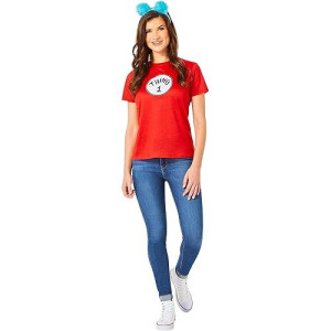 Inspirit Designs Dr. Seuss Thing 1 And Thing 2 Costume Kit | Officially Licensed | Group Costume | T-Shirt And Headband Accessory, Sm