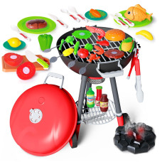 Yalujumb 68Pcs Toy Bbq Grill Setkitchen Toy Setbarbecue Kitchen Cooking Playset With Realistic Spraylightsoundkids Grill Pl