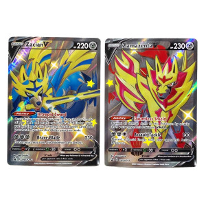 Zacian V Zamazenta V Pokemon Black Star Promo Card Lot Swsh292 Swsh293 Shiny Vault Full Art Card