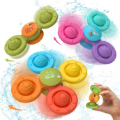 Lehoo Castle Toddler Bath Toys, 3 Pcs Silicone Suction Cup Spinner Toys, Baby Toys for 1+ Year Old, Spinners for Babies, Toys for 1 Year Old, Sensory Toys for Toddlers 1-3