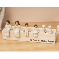 Kemeila Figurine 10 Years We Made A Family Resin Sculpture Personalized Decor With Choice Of Adults Children Or Pets For Mom