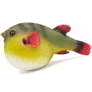 Geminigenius Sea Animal Pufferfish Action Figure Soft Rubber Swim Bath Toy Realistic Ocean Fish Blowfish Toy Educational And