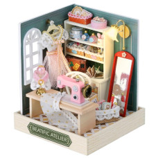 Tukiie Diy Miniature Dollhouse Kit With Furniture 124 Scale Creative Room Mini Wooden Doll House Plus Dust Proof For Kids Teen