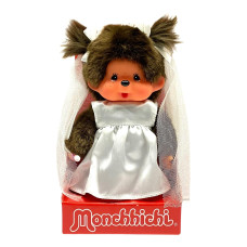 Sekiguchi 244058 Original Monchhichi Girl Soft Toy With Wedding Dress And Bows Approx 20 Cm Large Plush Plush Plush