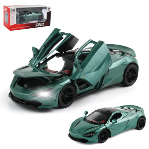 Diecast Toy Car Mclaren 720S Sports Car Model Zinc Alloy Simulation Casting Pull Back Vehicles 132 Scale Mini Supercar Toys Wit