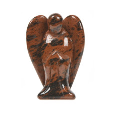 Justinstones Carved Mahogany Obsidian Gemstone Peace Angel Pocket Guardian Angelhealing Statue 2 Inch