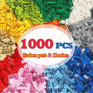 Ekuzi Building Bricks Compatible With Lego Classic 1000 Pieces Basic Bulk Building Blocks In Random Color Mixed Shape