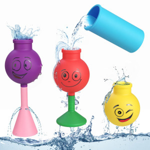 Aquatod Bath Toy Toddlers 24 Silicone Wall Suction Bath Toy Three Flasks With Unique Sprinkle Patterns