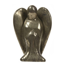 Justinstones Carved Pyrite Gemstone Peace Angel Pocket Guardian Angel Healing Statue 2 Inch