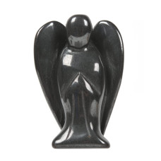 Justinstones Carved Hematite Gemstone Peace Angel Pocket Guardian Angel Healing Statue 2 Inch