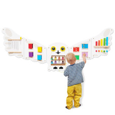 Monlurd Owl Montessori Busy Board Sensory Board Educational Toys Activity Cube Wall Toys Daycare Furniture Playroom Furniture In