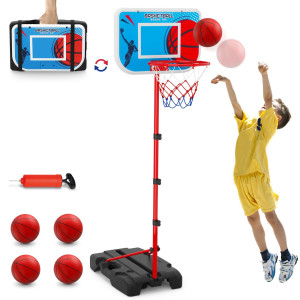 Hyes Kids Basketball Hoop Indoor Toddler Basketball Hoop Outdoor With Package Designadjustable Height4 Balls Portable Baske