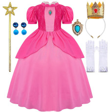 Avady Princess Costume For Girls Kids Cosplay Costume Princess Dress Up With Accessories