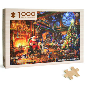 Jigsaw Puzzles For Adults 1000 Pieces Wooden Puzzle Merry Christmas Family Puzzle Games Adults Challenging Game Merry Christma