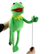 Kermit Frog Puppet With Control Rod Metal Puppet Set The Muppets Show Soft Plush Frog Puppet Doll Suitable For Role Play Green