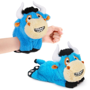 Iplay Ilearn Wrist Pals Baby Plush Bull Toy Wristband Toddler Stuffed Animal Slaps Bracelets Soft Easter Basket Gift Cute Bi