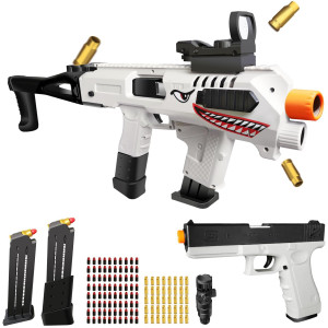 Bugrtey Soft Bullet Two Modes Toy With Shell Ejecting Design Sight Infrared Scope Cheap With 2 Clips 80 Foam Bullets Gif