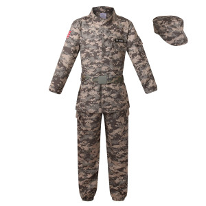 Yolsun Deluxe Kids Camo Combat Soldier Army Costume