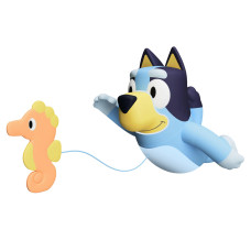 Toomies Bluey Swimming Bath Toy Bluey Toys Includes Attached Seahorse Baby Toy And Swims On Back Or Front Toddler Bath Toys