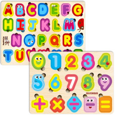 Quokka Wooden Puzzles For Toddlers 3-5 - Numbers Toddler Puzzles 1-3 Years Old - Digits Gift Educational Toys For Boys And Girls - Wood Games For Children'S Learning 2-4