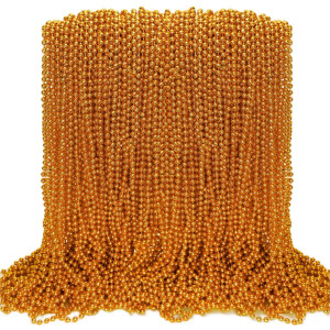 Eoboh 100Pcs Mardi Gras Beads Orange Bead Toy Necklaces Party Favors 33 Necklaces Costume Accessories Festival Parade Throw