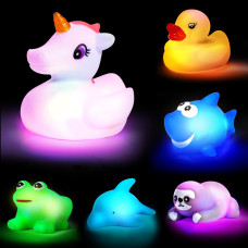 Toy Life Glowing Unicorn Bath Toys For Kids 3 4 5 8 Light Up Bath Toys For Toddler Boy Toy Baby Bath Toys For Infant Toddler Bat