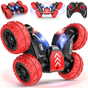 Remote Control Car Rc Cars Stunt Car Toy 4Wd 24Ghz Double Sided 360 Rotating Rc Car With Led Lights All Terrain Rechargeable